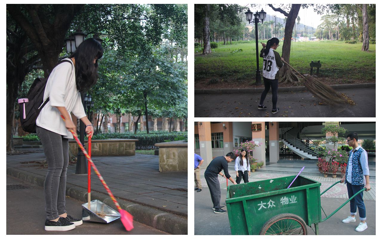 同学们用心清扫