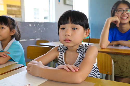 小朋友们大声跟读单词